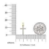 0.15 Carat (ctw) 14K Yellow Gold Round White Diamond Ladies Cross Pendant With 18 Inch Chain
