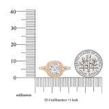 GIA CERTIFIED 2.00 Carat (ctw) 18K Rose Gold Cushion & Round Cut Diamond Ladies Halo Engagement Ring 2 CT