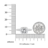 GIA CERTIFIED 2.35 Carat (ctw) 18K White Gold Princess & Round Cut Diamond Ladies Bridal Halo Engagement Ring