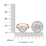 1.75 Carat (ctw) 10K Rose Gold Round White Diamond Ladies Swirl Split Shank Halo Engagement Ring