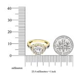 1.75 Carat (ctw) 10K Yellow Gold Round White Diamond Ladies Swirl Split Shank Halo Engagement Ring
