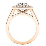 1.85 Carat (ctw) 10K Rose Gold Round Cut White Diamond Ladies Bridal Halo Engagement Ring