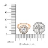 1.85 Carat (ctw) 10K Rose Gold Round Cut White Diamond Ladies Bridal Halo Engagement Ring