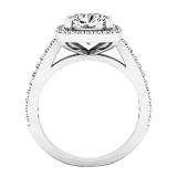 2.45 Carat (ctw) 10K White Gold Cushion & Round Cut Diamond Bridal Halo Style Engagement Ring