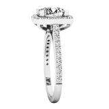 2.45 Carat (ctw) 10K White Gold Cushion & Round Cut Diamond Bridal Halo Style Engagement Ring