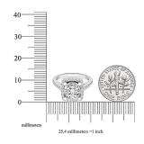 2.45 Carat (ctw) 10K White Gold Cushion & Round Cut Diamond Bridal Halo Style Engagement Ring