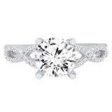 GIA CERTIFIED 1.75 Carat (ctw) 10K White Gold Round Diamond Crossover Split Shank Bridal Promise Engagement Ring