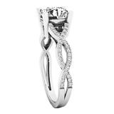 GIA CERTIFIED 1.75 Carat (ctw) 10K White Gold Round Diamond Crossover Split Shank Bridal Promise Engagement Ring