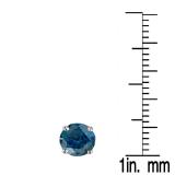 2.00 Carat (ctw) 14K White Gold Round Cut Blue Diamond Ladies Stud Earrings 2 CT