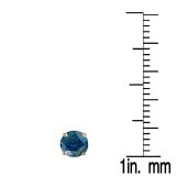 1.50 Carat (ctw) 14K Yellow Gold Round Cut Blue Diamond Ladies Stud Earrings 1/2 CT