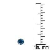 1.00 Carat (ctw) 14K White Gold Round Blue Diamond Ladies Stud Earring & Solitaire Pendant Set 1 CT