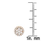 0.40 Carat (ctw) 18K Rose Gold Real Round Cut White Diamond Ladies Cluster Flower Stud Earrings