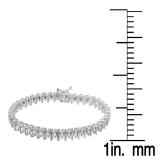 0.35 Carat (ctw) Sterling Silver Round Cut White Diamond Ladies Tennis Bracelet 1/3 CT