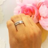 0.98 Carat (ctw) 14K White Gold Round Diamond Bridal Engagement Ring With Matching Band Set 1 CT