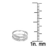 0.32 Carat (ctw) 10K White Gold Round Diamond Ladies Bridal Wedding Band Double Guard Ring 1/3 CT