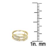 0.32 Carat (ctw) 14K Yellow Gold Round Diamond Ladies Bridal Wedding Band Double Guard Ring 1/3 CT