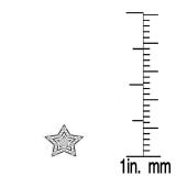 0.10 Carat (ctw) Sterling Silver Round Cut Diamond Ladies Star Shape Fashion Stud Earrings 1/10 CT