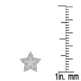 0.20 Carat (ctw) Sterling Silver Round White Diamond Ladies Star Shape Fashion Stud Earrings 1/5 CT