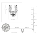 0.10 Carat (ctw) 18K White Gold Round White Diamond Ladies Horse Shoe Earrings 1/10 CT