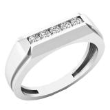 0.25 Carat (ctw) 14K White Gold Round White Diamond Mens Wedding Anniversary Band Ring 1/4 CT