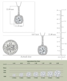 925 Sterling Silver Studded Bale Pendant with 18 inch Silver Chain, 2.50 cttw Cushion & Round Cubic Zironia