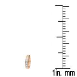 0.12 Carat (ctw) 10K Rose Gold Round White Diamond Ladies Huggie Hoop Earrings