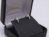 IGI CERTIFIED Round White Diamond Huggie Hoop Earrings for Women (0.12 ctw, Color I-J, Clarity I2-I3) in 10K White Gold