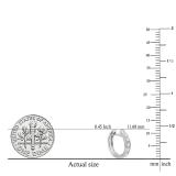 IGI CERTIFIED Round White Diamond Huggie Hoop Earrings for Women (0.12 ctw, Color I-J, Clarity I2-I3) in 10K White Gold