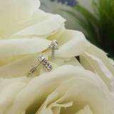 0.25 Carat (ctw) 10K White Gold Round Cut White Diamond Ladies Cross Stud Earrings 1/4 CT