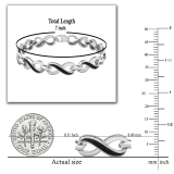 0.70 Carat (ctw) Sterling Silver Round Black Diamond Ladies Infinity Tennis Link Bracelet 3/4 CT