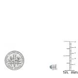 18K White Gold Round & baguette Cut White Diamond Ladies Stud Earrings 1/4 CT