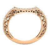 4.40 CT 10K Rose Gold Halo Round Cubic Zirconia CZ Wedding Bridal Engagement Ring Set