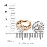 4.40 CT 10K Rose Gold Halo Round Cubic Zirconia CZ Wedding Bridal Engagement Ring Set