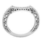 4.40 CT 10K White Gold Halo Round Cubic Zirconia CZ Wedding Bridal Engagement Ring Set