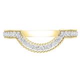 0.63 Carat (ctw) Round Cubic Zirconia Ladies Wedding Stackable Contour Guard Band, 10K Yellow Gold