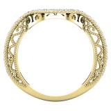 0.63 Carat (ctw) Round Cubic Zirconia Ladies Wedding Stackable Contour Guard Band, 10K Yellow Gold