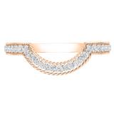 0.63 Carat (ctw) Round Cubic Zirconia Ladies Wedding Stackable Contour Guard Band, 18K Rose Gold