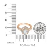 2.25 Carat (ctw) 10K Rose Gold Round Cut White Cubic Zirconia CZ Halo Style Bridal Engagement Ring