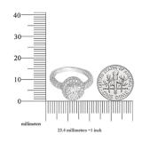 2.25 Carat (ctw) 10K White Gold Round Cut White Cubic Zirconia CZ Halo Style Bridal Engagement Ring