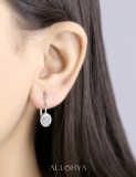 1.16 ctw, Oval & Round Cubic Zirconia Halo Lever-back Earrings, 925 Sterling Silver 