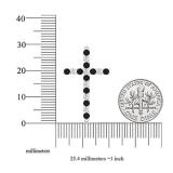 16.55 Carat (ctw) Sterling Silver Round White & Black Cubic Zirconia Ladies Sideways Cross Pendant