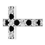 4.20 Carat (ctw) Sterling Silver Round Black & White Cubic Zirconia Ladies Cross Fashion Ring