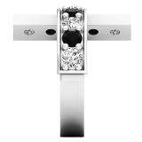 4.20 Carat (ctw) Sterling Silver Round Black & White Cubic Zirconia Ladies Cross Fashion Ring