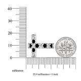 4.20 Carat (ctw) Sterling Silver Round Black & White Cubic Zirconia Ladies Cross Fashion Ring