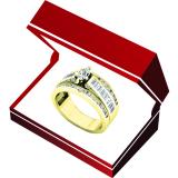 1.00 Carat (ctw) 18K Yellow Gold Marquise Baguette & Round Cut Diamond Ladies Engagement Ring 1 CT