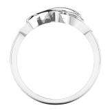 0.08 Carat (ctw) 10K White Gold Round Cut White Diamond Ladies Right Hand Dolphin Ring