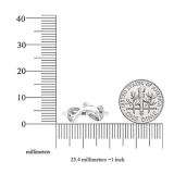 0.08 Carat (ctw) 10K White Gold Round Cut White Diamond Ladies Right Hand Dolphin Ring