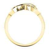 0.08 Carat (ctw) 18K Yellow Gold Round Cut White Diamond Ladies Right Hand Dolphin Ring
