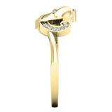 0.08 Carat (ctw) 18K Yellow Gold Round Cut White Diamond Ladies Right Hand Dolphin Ring