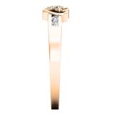 0.13 Carat (ctw) 14K Rose Gold Round White Diamond Ladies Promise Double Heart Engagement Ring
